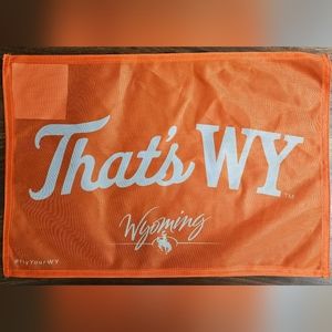 "That's WY" Wyoming promotional flags. Orange. Nylon. 8 flags.
